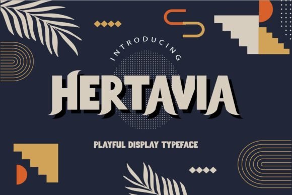 Hertavia Display Font for Playful Branding Projects