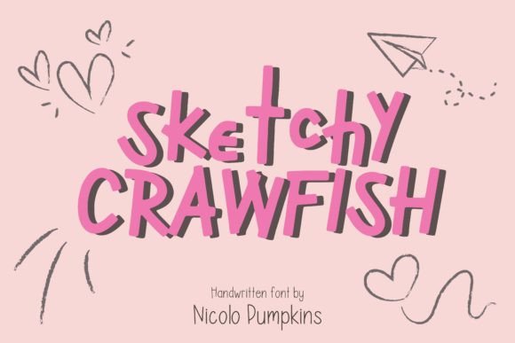 Sketchy Crawfish Font for Playful Editorial Design